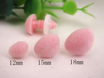 12mm/15mm/18mm sumaišyti dydžio rožinės Saugos Nosies Plastikinės Lėlės su poveržle --30pcs--Kiekvieno dydžio po 10 VNT.