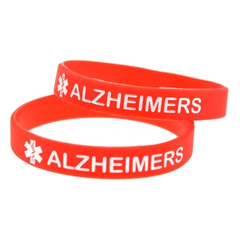1PC Įspėjimo Alzheimerio Silikoninė Apyrankė Debossed Logotipą, Lauko
