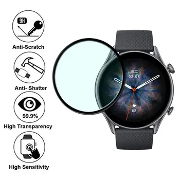 3D Minkšti Stiklo Apsauginė Plėvelė Padengti ForXiaomi Huami Amazfit GTR3 VTR 3 Pro Screen Protector Smart Watch Priedai