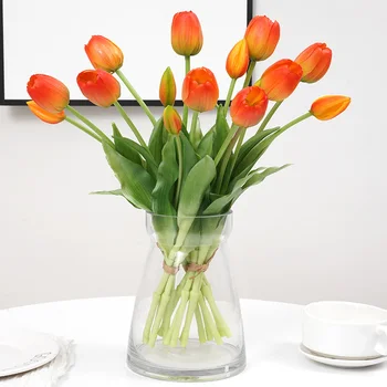 5vnt Dirbtinės Tulpės Gėlių Silikono Nekilnojamojo Touch Aukštos Kokybės Puokštė Prabangių Namų Dekoro Vestuvių Kambarį Latekso Netikrą Gėlės