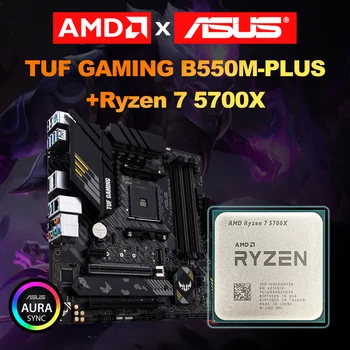 AMD Naujos Ryzen 7 5700X R7 5700X + ASUS TUF ŽAIDIMŲ B550M Plius 3.4 GHz 8-Core 16-Sriegis CPU Procesorius 7NM Lizdas AM4 CPU Procesorius