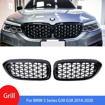 Automobilio Bamperio Inkstų Grotelės BMW 5 Serijos G30 G38 2018 2019 2020 Deimanto Stiliaus Lenktynių, Grotelių