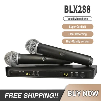 BLX288/BETA58A Karaoke Etapo Rezultatus Vokalo Bevielis Mikrofonas BLX8 Professionl UHF Dual Kanalų Nešiojamą Dinaminis Microfone