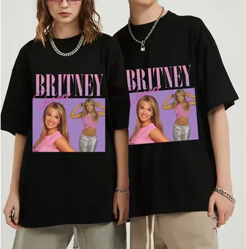 Britney Spears Gražių Nuotraukų Spausdinimo T-shirt Hipster Atsitiktinis Marškinėlius Harajuku Vyras trumpomis Rankovėmis Viršūnes Tee Kasdien Laukinių Moterų Marškinėliai
