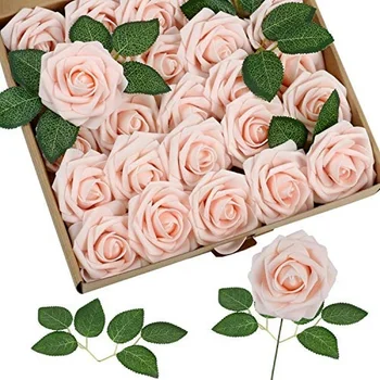 Dirbtinės Gėlės Rožės PE Rose Tiesa, Žvelgiant Netikrą Rožės su Kamieninėmis Vestuvių 