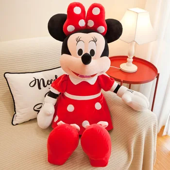 Disney Mielas Peliukas mikis 20-100cm Mickey Minnie Pliušiniai Žaislai Pora Lėlės Patraukti Mašina Ragdoll Mergina Vaiką Kūdikio Gimtadienio dovana