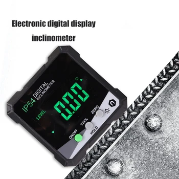 IP54 4*90° Nešiojamas Skaitmeninis Inclinometer LCD Apšvietimas Skaitmeninis Matlankis Šlaito Matuoklis Skaitmeninis Kampas Valdovas Vienos pusės Magnetinę