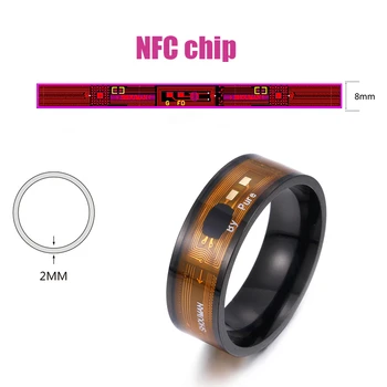 NFC Protingas Žiedo Daugiafunkcinis Vandeniui Pažangi Skaitmeninė Technologija, Nerūdijančio Plieno Žiedas High-end Dovanų bižuterijos